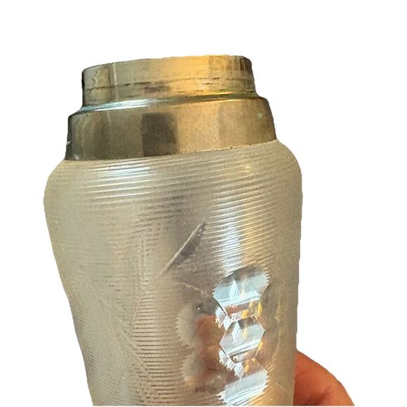 Vintage Cut Glass Jar with Metal Base & Lid Possible Spoon Holder Lepelvaasje - Picture 7 of 9